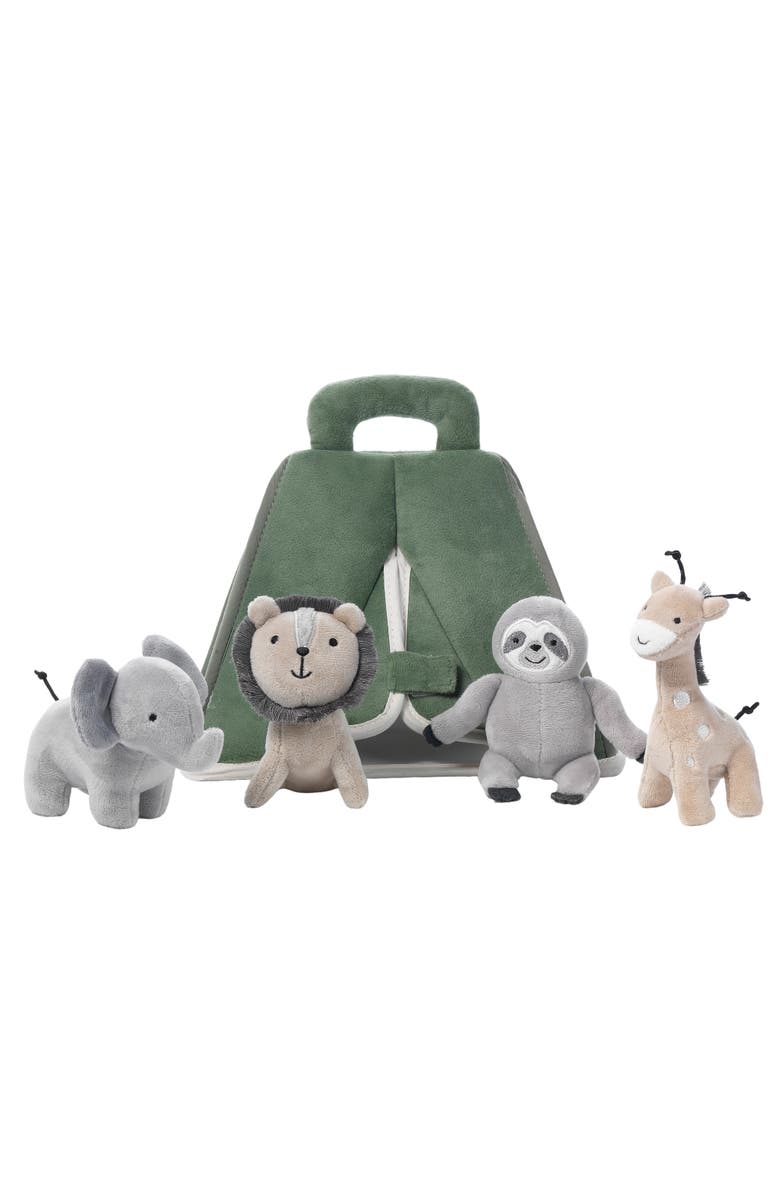 Lambs & Ivy Interactive Plush Safari/Jungle Tent with Stuffed Animal Toys, Alternate, color, Green