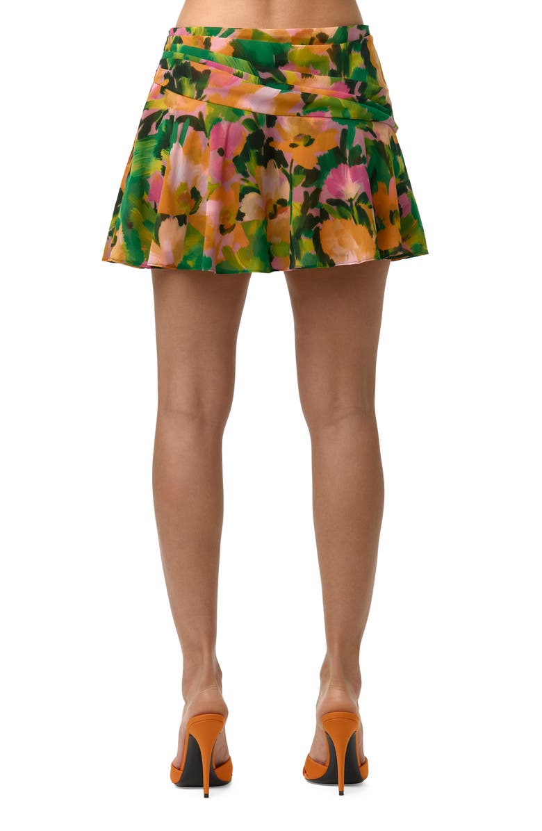 Naked Wardrobe Ruffle Chiffon Miniskirt, Alternate, color, Secret Garden