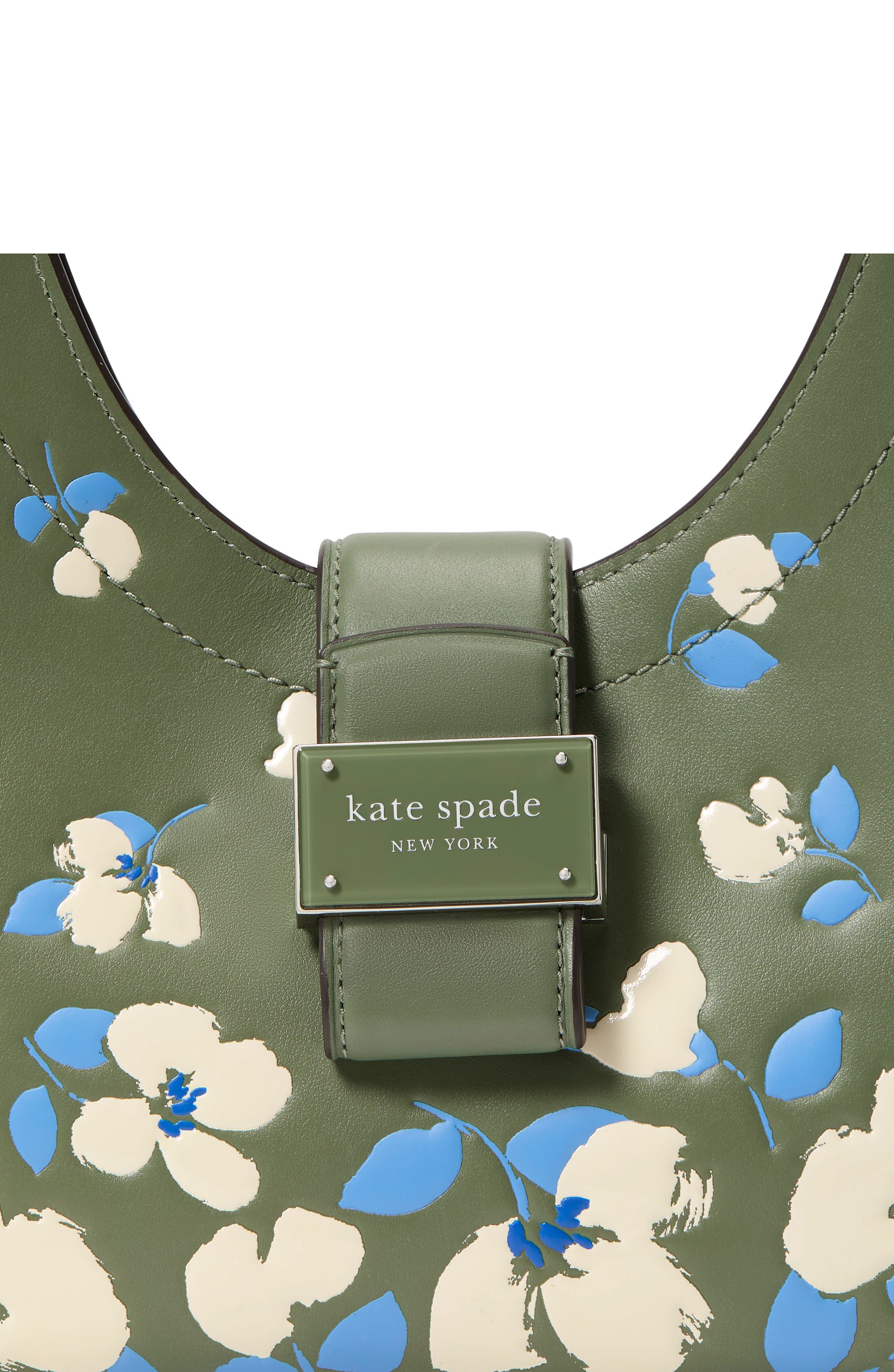Kate Spade New York noveau painterly bouquet embossed leather shoulder bag, Alternate, color, 
