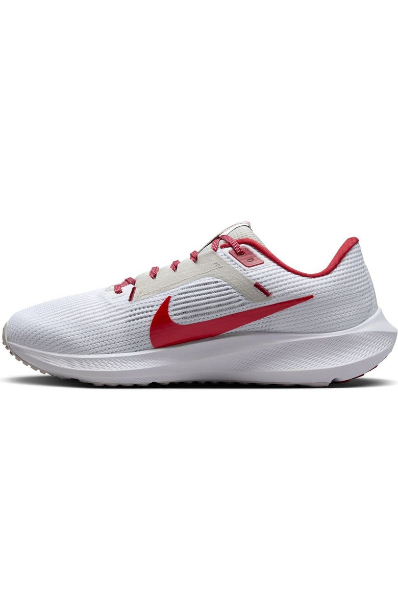 Nike Unisex Nike White Alabama Crimson Tide Zoom Pegasus 40 Running Shoe, Alternate, color, White