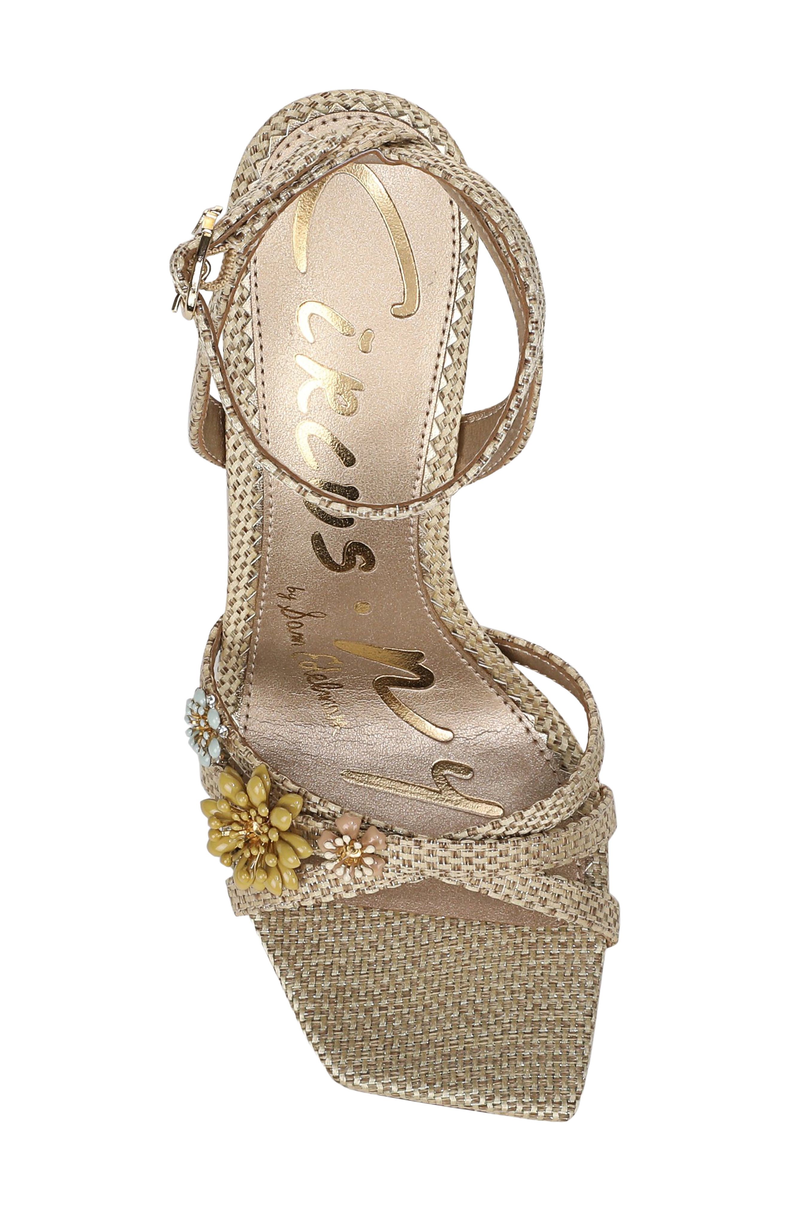 Circus NY by Sam Edelman Bria Flora Ankle Strap Sandal, Alternate, color, Light Natural