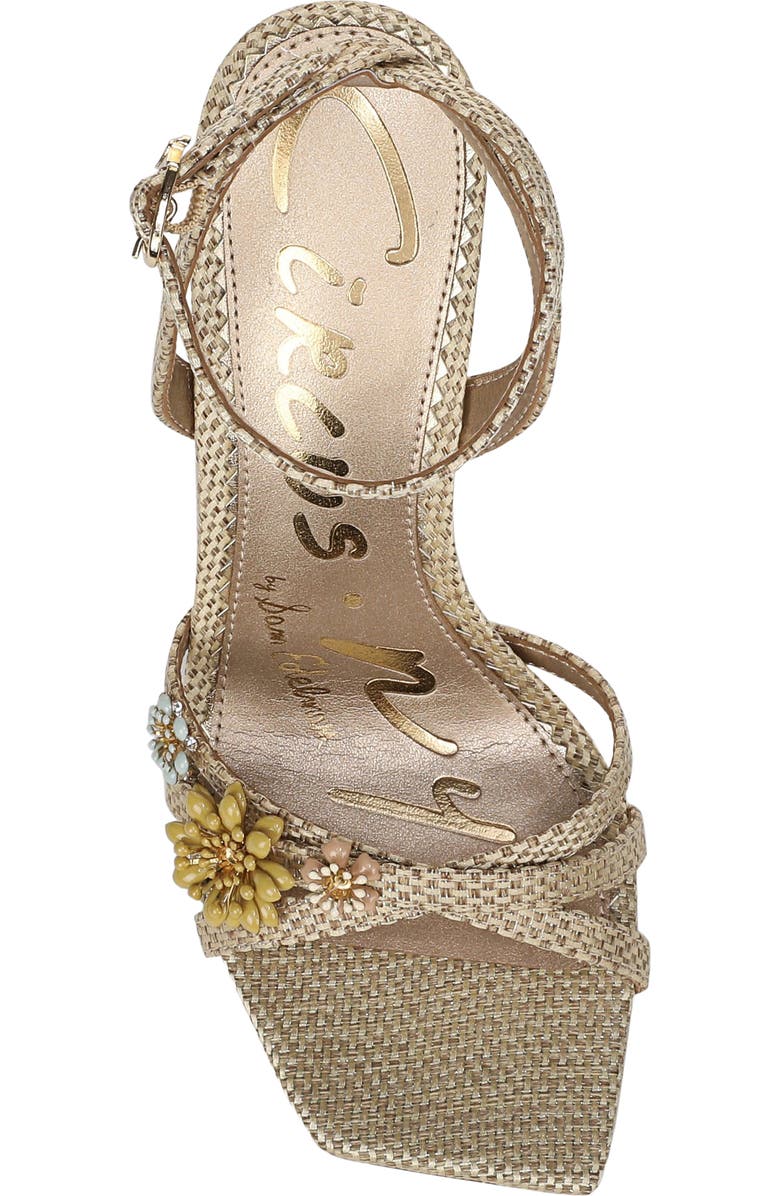 Circus NY by Sam Edelman Bria Flora Ankle Strap Sandal, Alternate, color, Light Natural