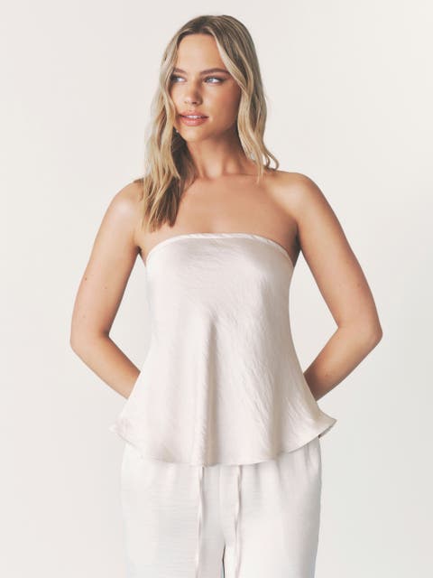 Bandeau Satin Flippy Top