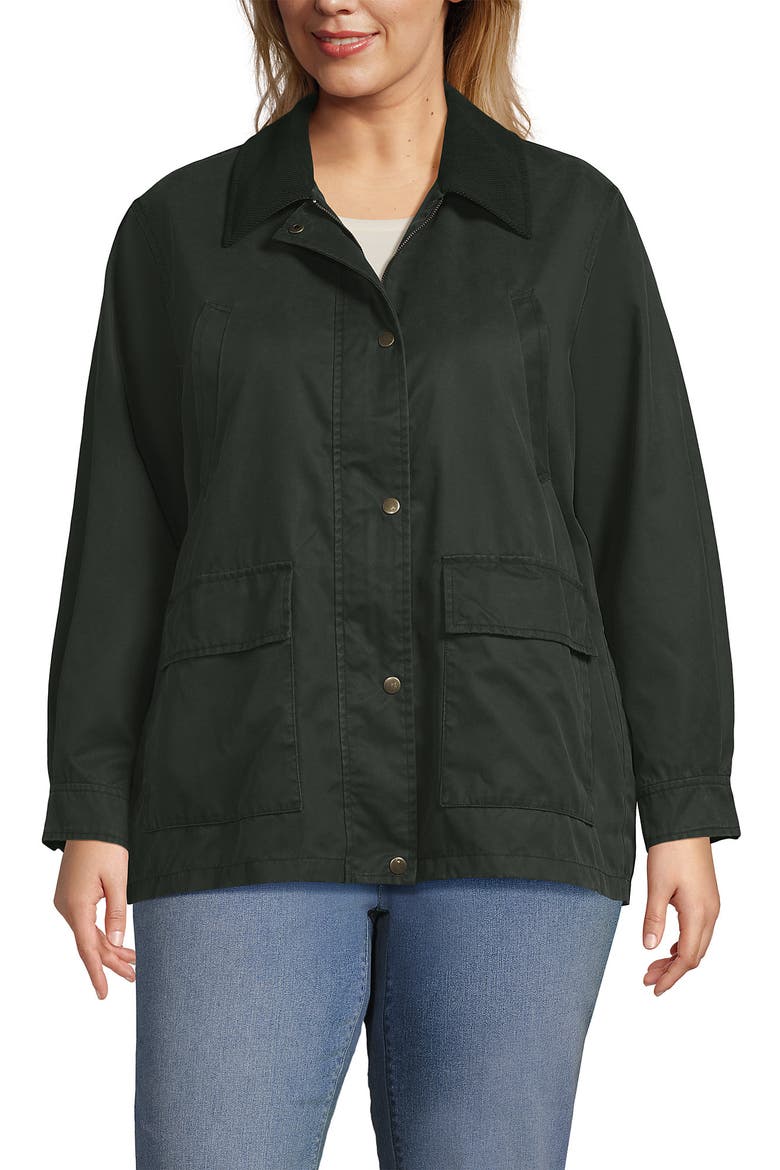 Waxed Barn Jacket, Main, color, Dark Green