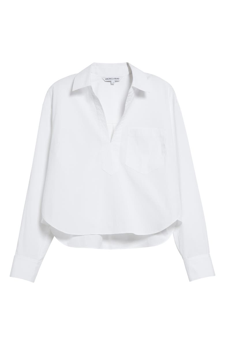 Veronica Beard Khai High-Low Cotton Blend Popover Shirt, Alternate, color, 