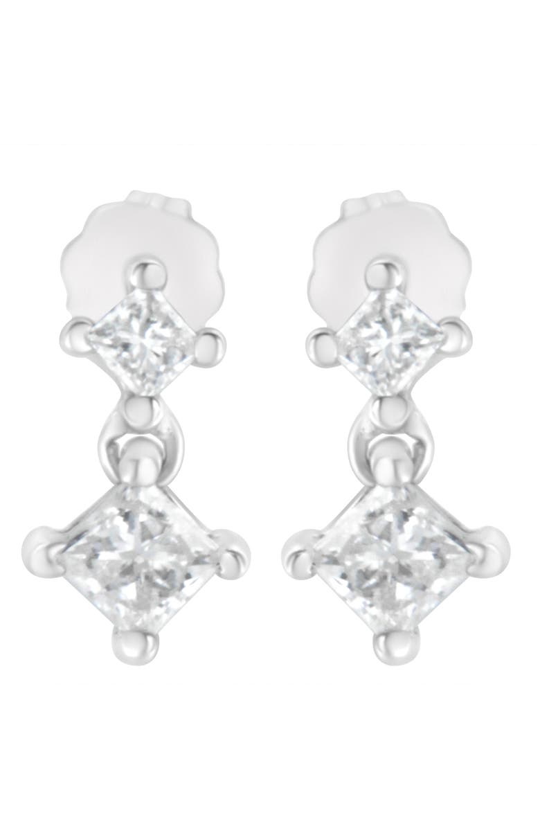 Haus of Brilliance 14K White Gold 3/4 cttw Double Diamond Stud Earrings, Alternate, color, White