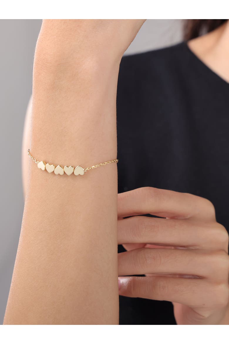 Sweet Heart Chain Bracelet in 14K Gold, Alternate, color, Yellow Gold