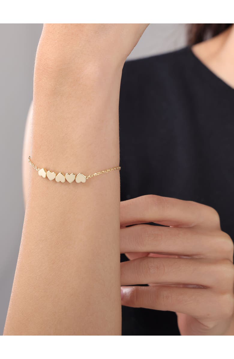 DEVATA Sweet Heart Chain Bracelet in 14K Gold, Alternate, color, Yellow Gold