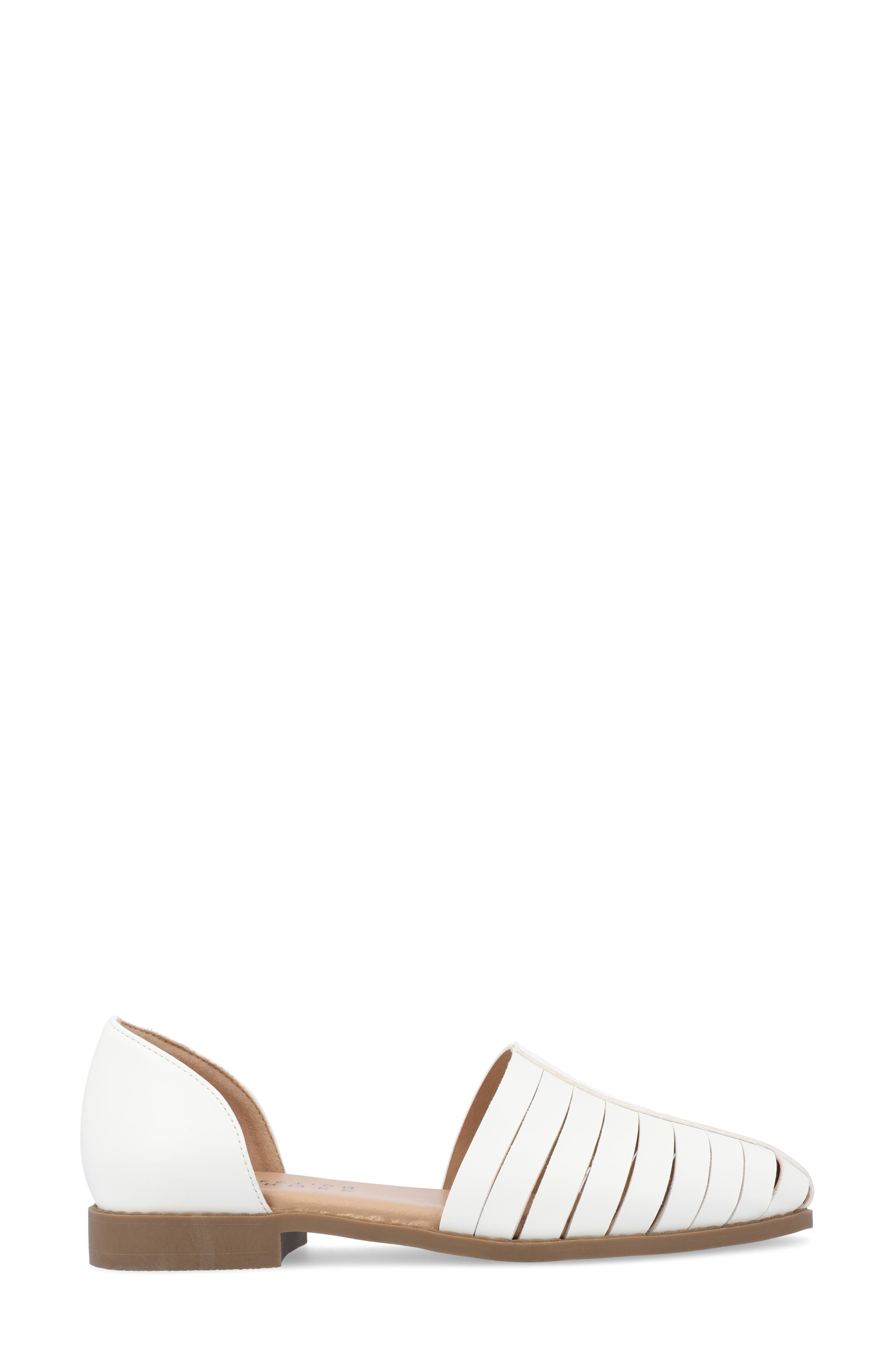 Anyah Vegan Leather Flat, Alternate, color, WHITE
