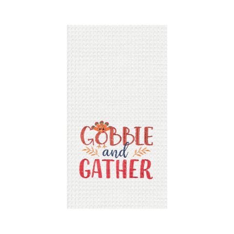 Gobble & Gather Embroidered & Waffle Weave Kitchen Dishtowel