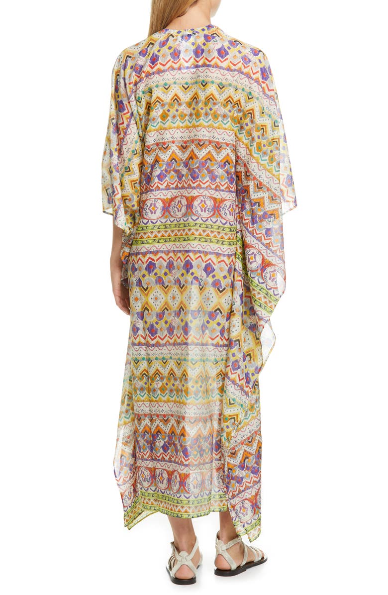 Etro Geo Print Cotton & Silk Caftan Dress, Alternate, color, 