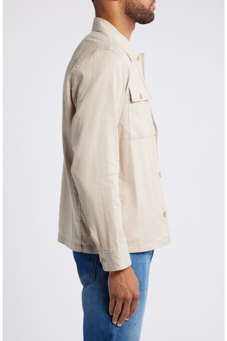 Movement Flex Linen & Cotton Button-Up Shirt Jacket, Alternate, color, NATURAL