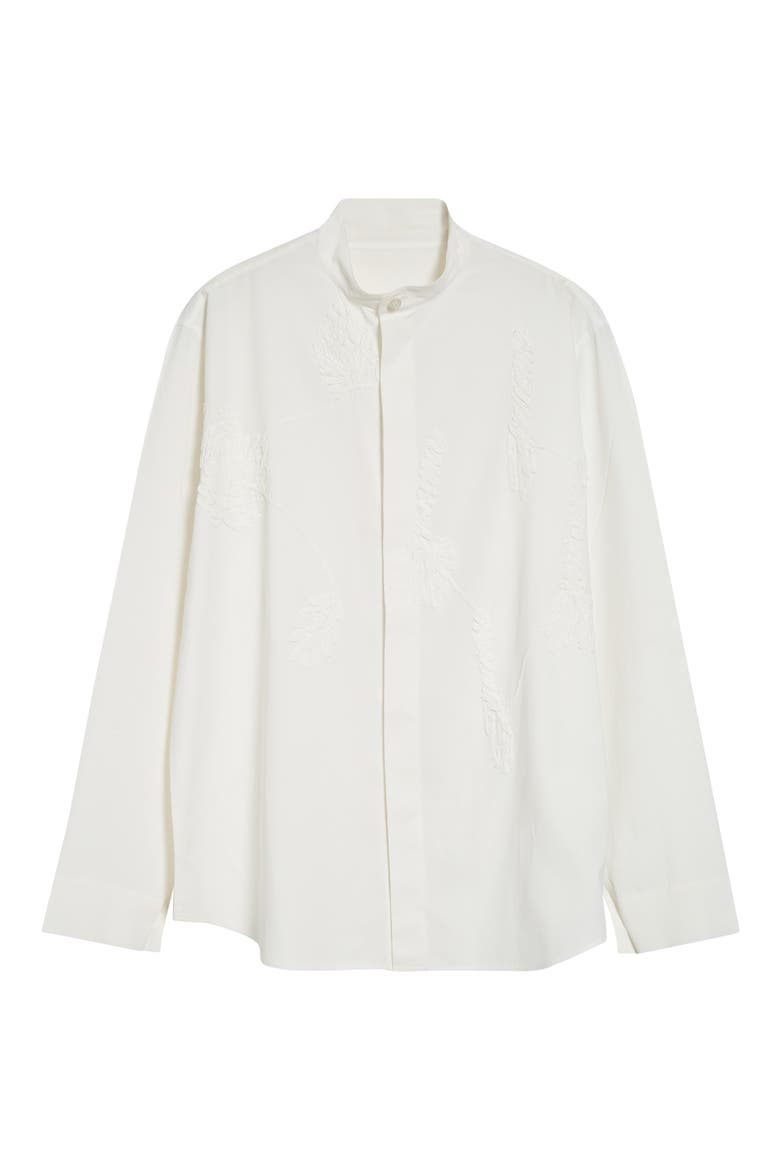 Pressed Embroidery Button-Up Shirt, Alternate, color, WHITE
