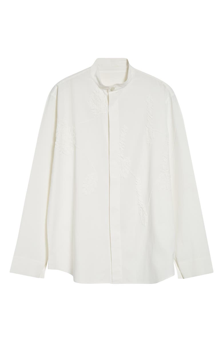 Homme Plissé Issey Miyake Pressed Embroidery Button-Up Shirt, Alternate, color, White