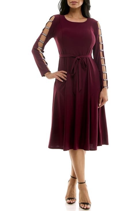 Sylvia Rhinestone Long Sleeve Dress