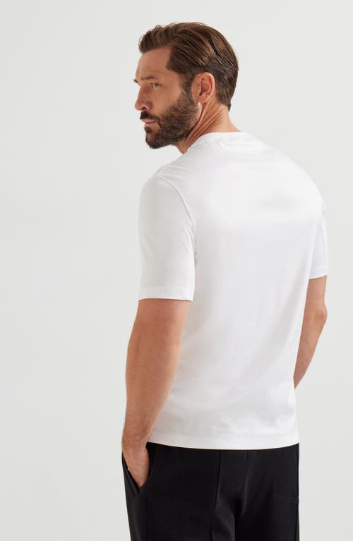 Brunello Cucinelli Crew Neck Graphic Print Short Sleeves T-shirt In White