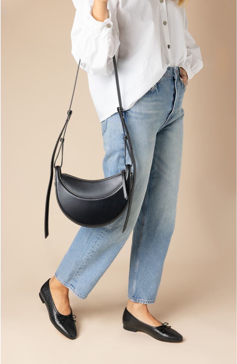 Menina Step Amelie Black Weave Ballet Flat, Alternate, color, Black