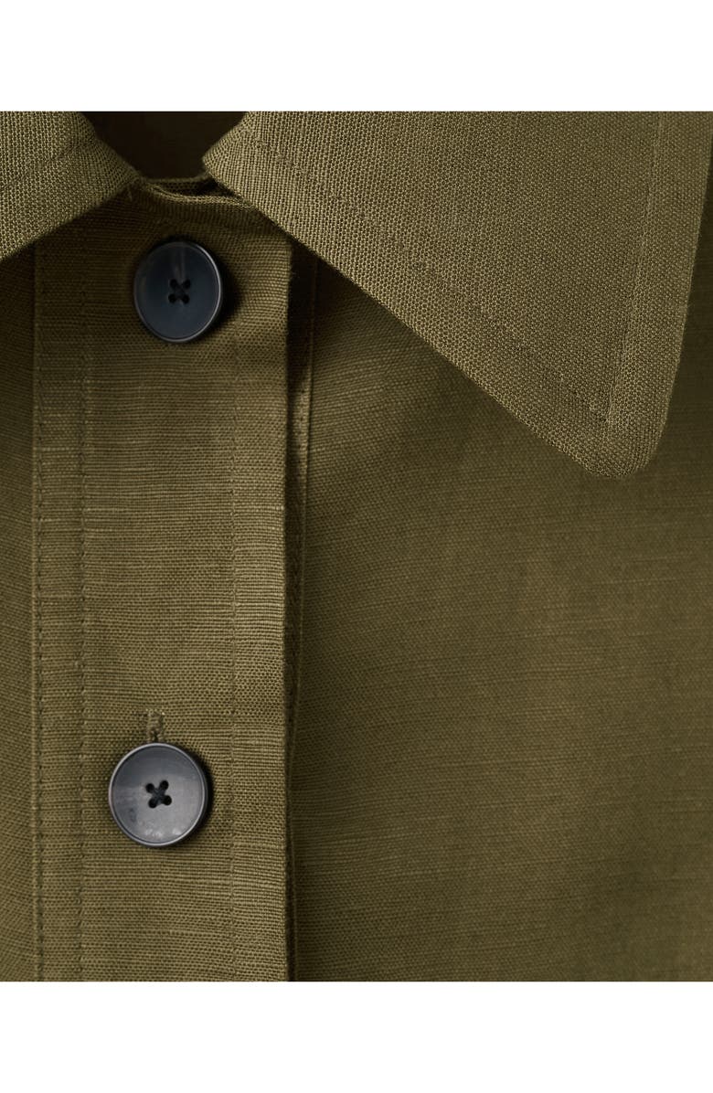 MANGO Linen Blend Jacket, Alternate, color, Khaki