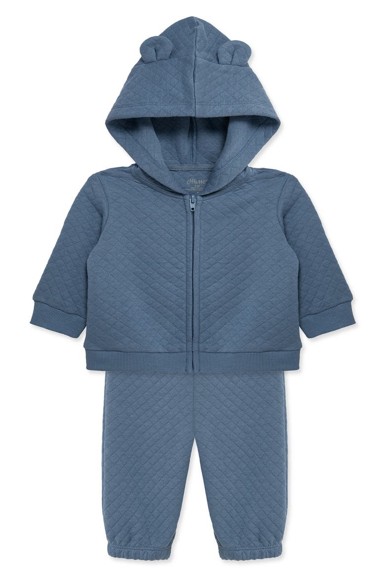 Kids' Quilted Jacket & Joggers Set, Alternate, color, BLUE