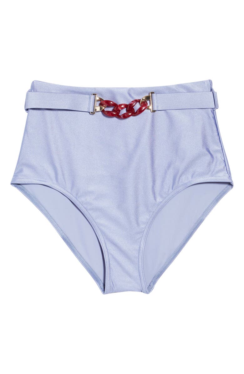 Zimmermann Cira Chain Detail High Waist Bikini Bottoms, Alternate, color,