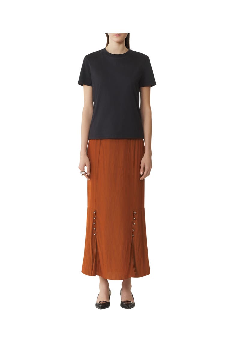 Lanvin Cotton T-Shirt With Ribbon Detail, Alternate, color, Black