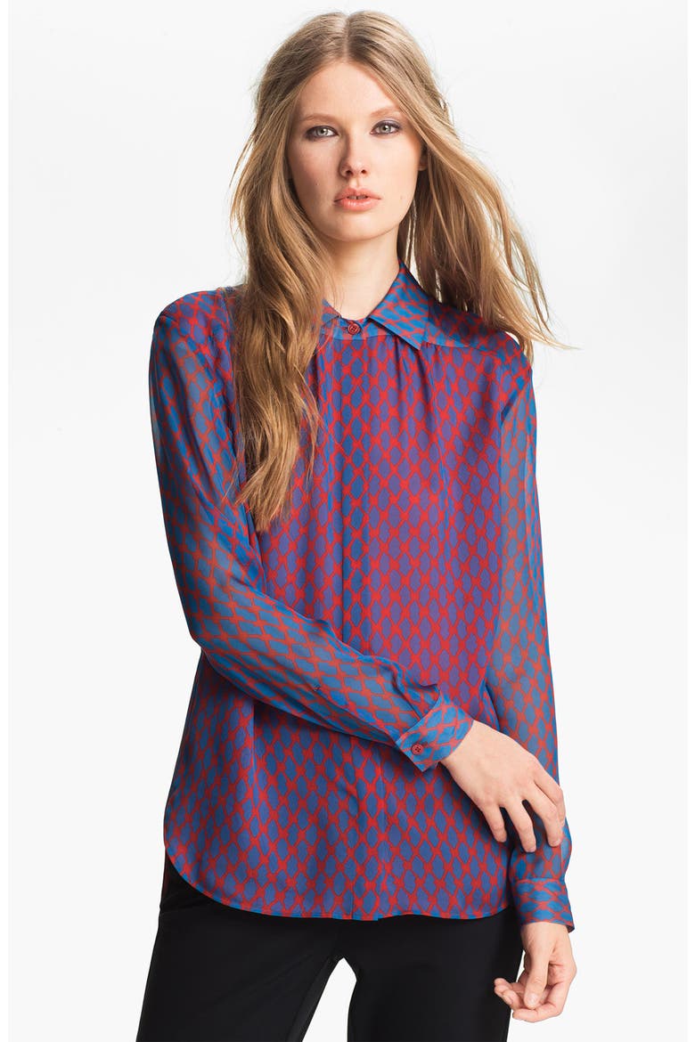 Geometric Print Chiffon Blouse (Nordstrom Exclusive), Alternate, color, ABSTRACT GEO PRINT