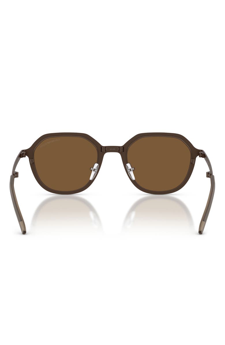 Emporio Armani 51mm Round Sunglasses, Alternate, color, Matte Bronze / Brown