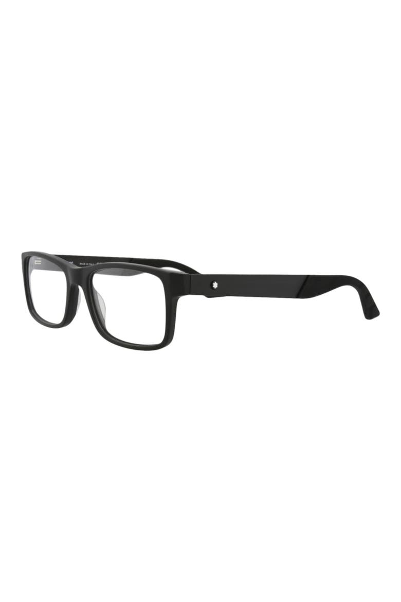 56mm Rectangular Optical Glasses, Alternate, color, BLACK TRANSPARENT