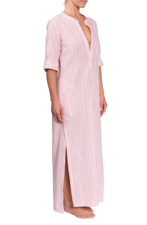Everyday Ritual Tracey Cotton Caftan In Pink Lurex