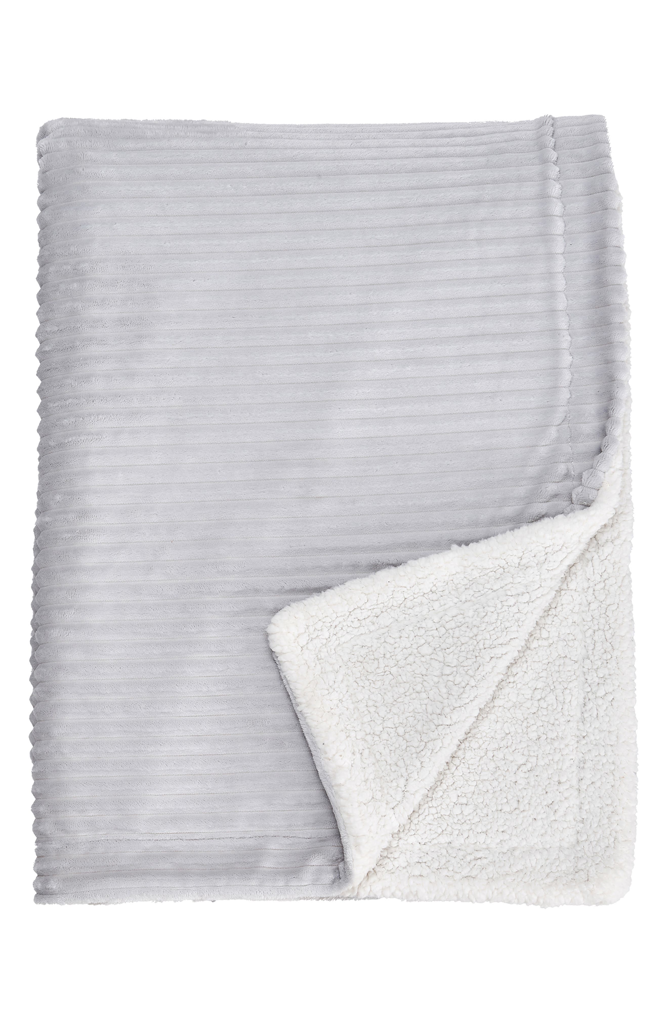 Woven & Weft Ribbed Faux Shearling Reversible Blanket