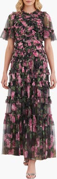 Needle & Thread Rose Vine Round Neck Gown