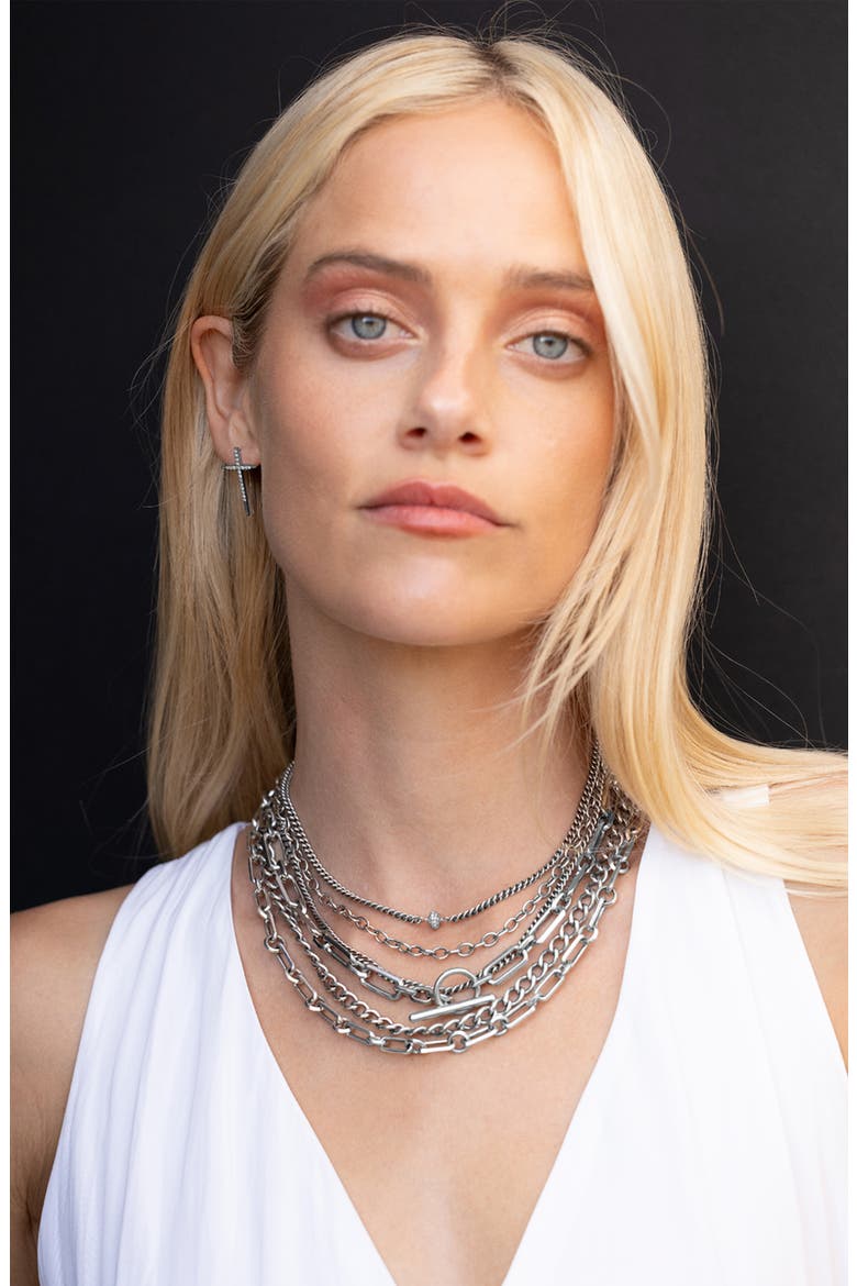 Oval Link Chain Necklace With Toggle, Alternate, color, Sterling Silver