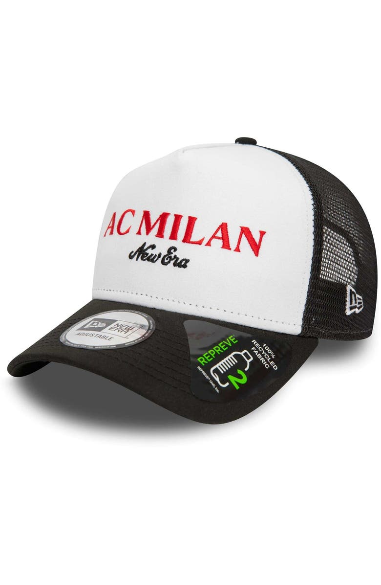 New Era Men's New Era White AC Milan Repreve E-Frame Adjustable Trucker Hat, Main, color, 