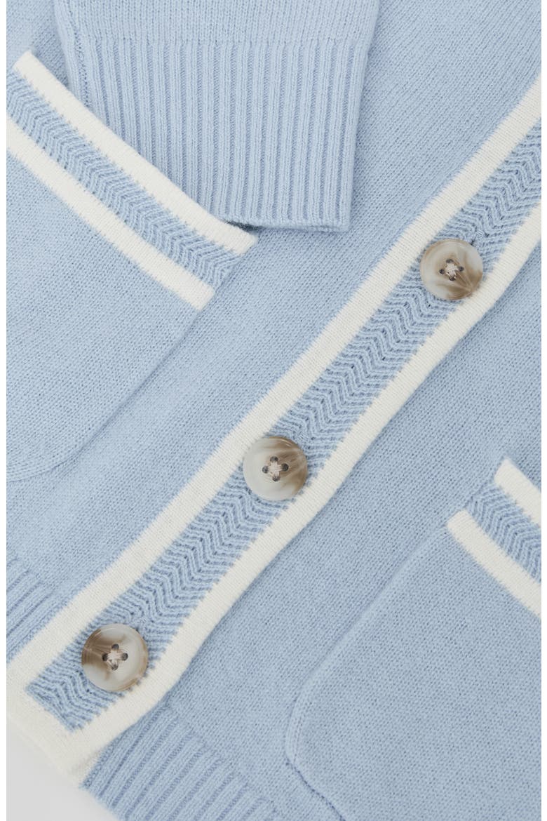 Kids' Eloise Pocket Wool & Cashmere Blend Cardigan, Alternate, color, PALE BLUE