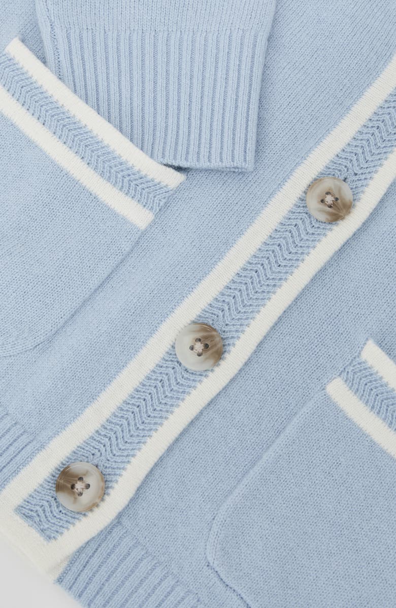 Reiss Kids' Eloise Pocket Wool & Cashmere Blend Cardigan, Alternate, color, Pale Blue