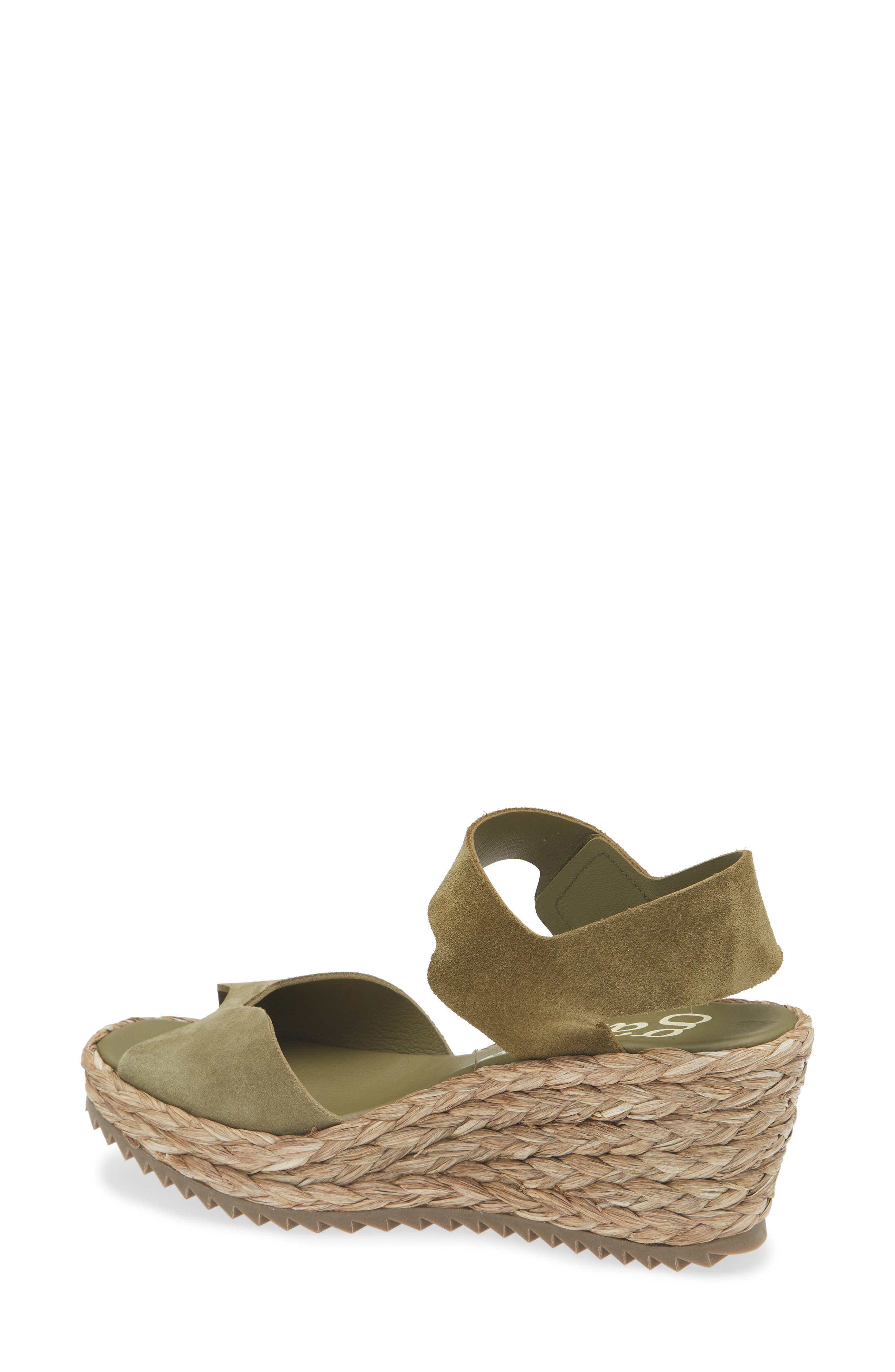 Pedro Garcia Fama Ankle Strap Wedge Sandal, Alternate, color, Thyme