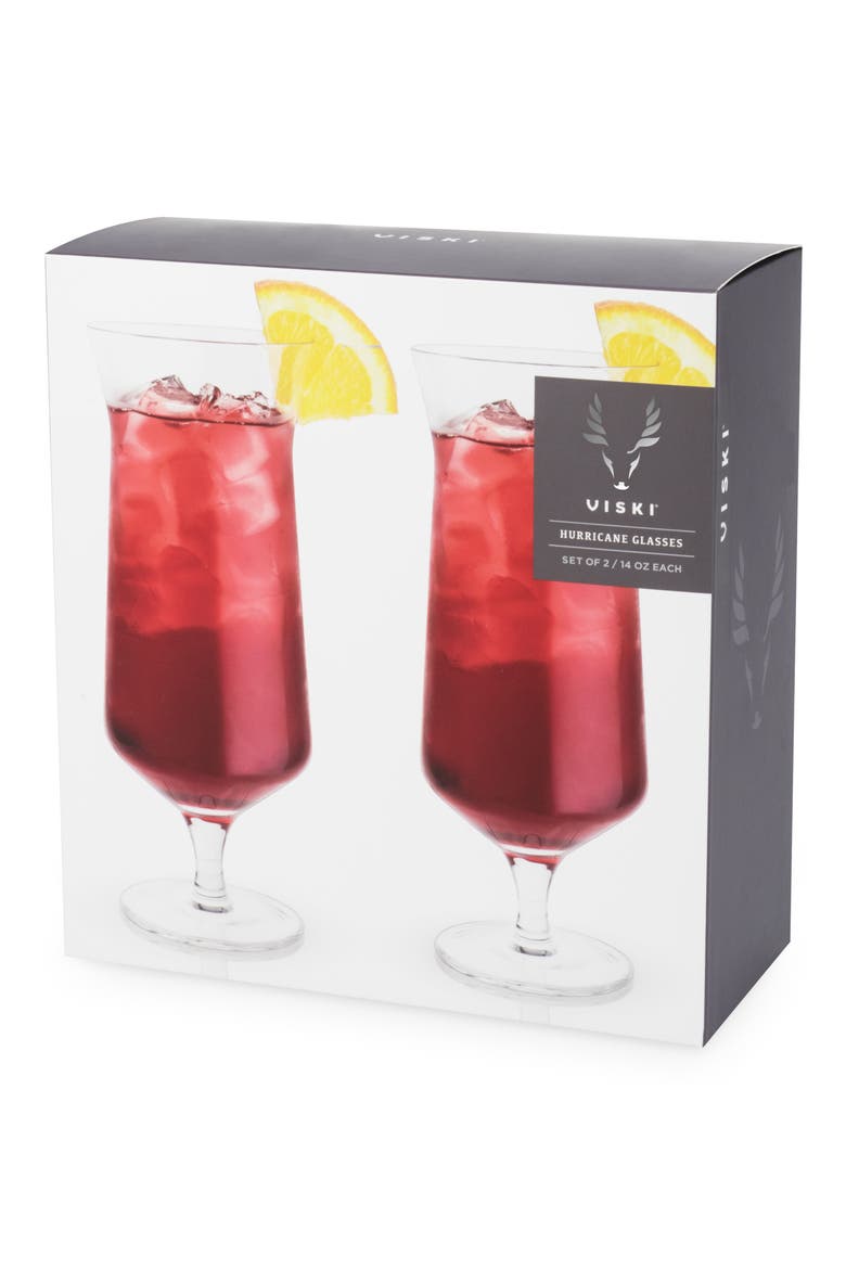 Raye Crystal Angled Hurricane Glasses Set of 2, Alternate, color, CLEAR