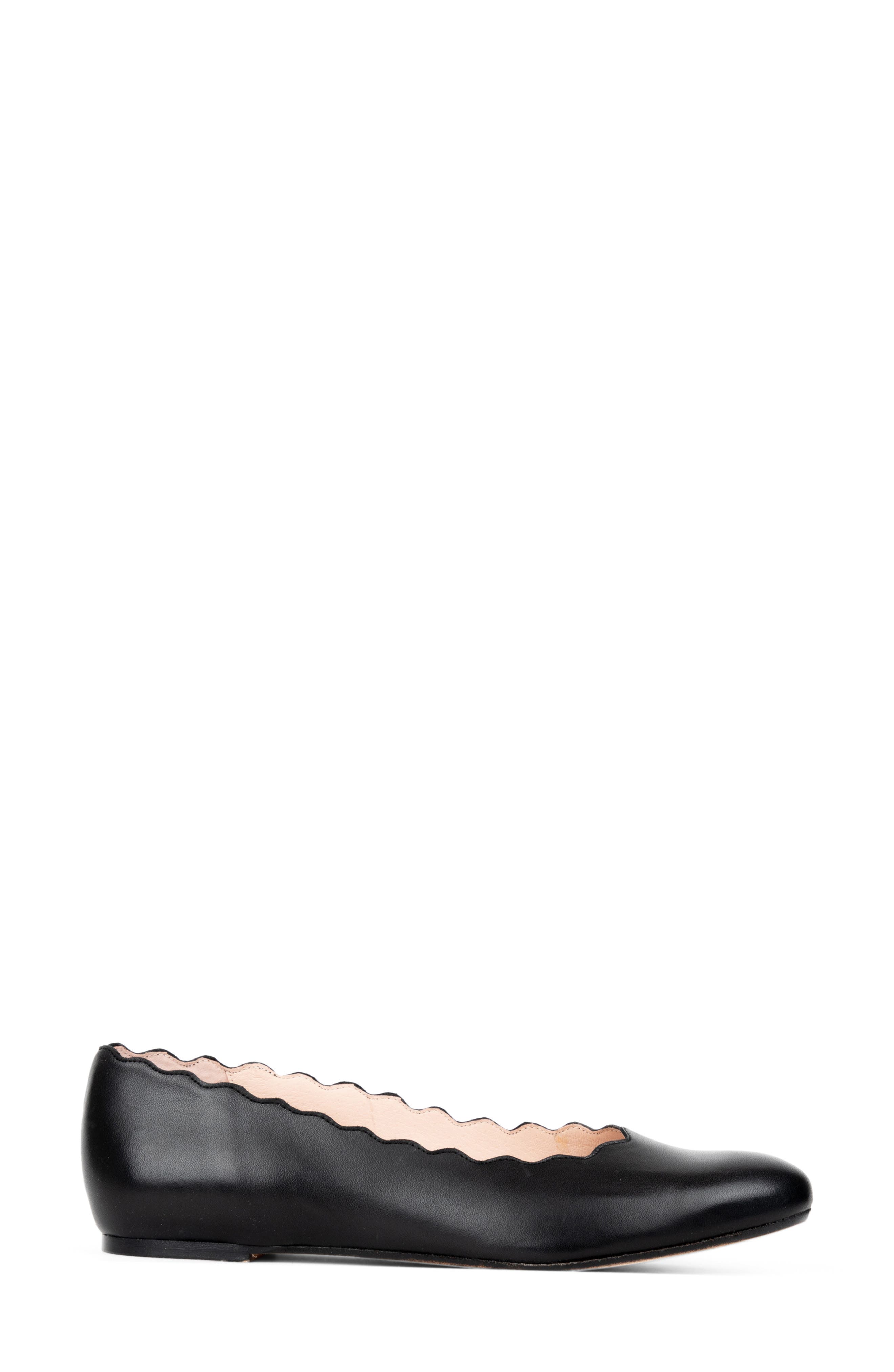 patricia green Palm Beach Scalloped Ballet Flat, Alternate, color, Black