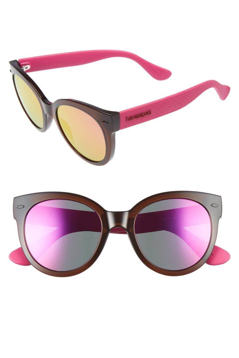 52mm Cat-Eye Sunglasses, Main, color, BROWN PINK
