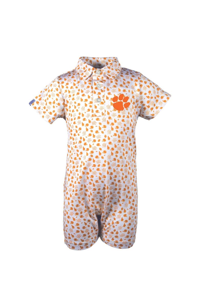GARB Infant Garb White Clemson Tigers Earnest Polo Romper, Alternate, color, White