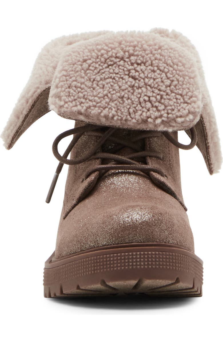 Steve Madden JGunner Fleece Collar Lace-Up Bootie, Alternate, color,