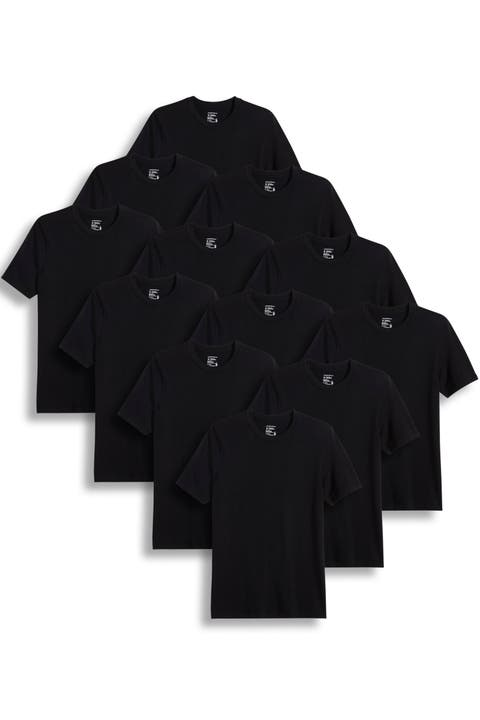 Men's 100% Cotton Classic Crew Neck Undershirt - 12 Pack