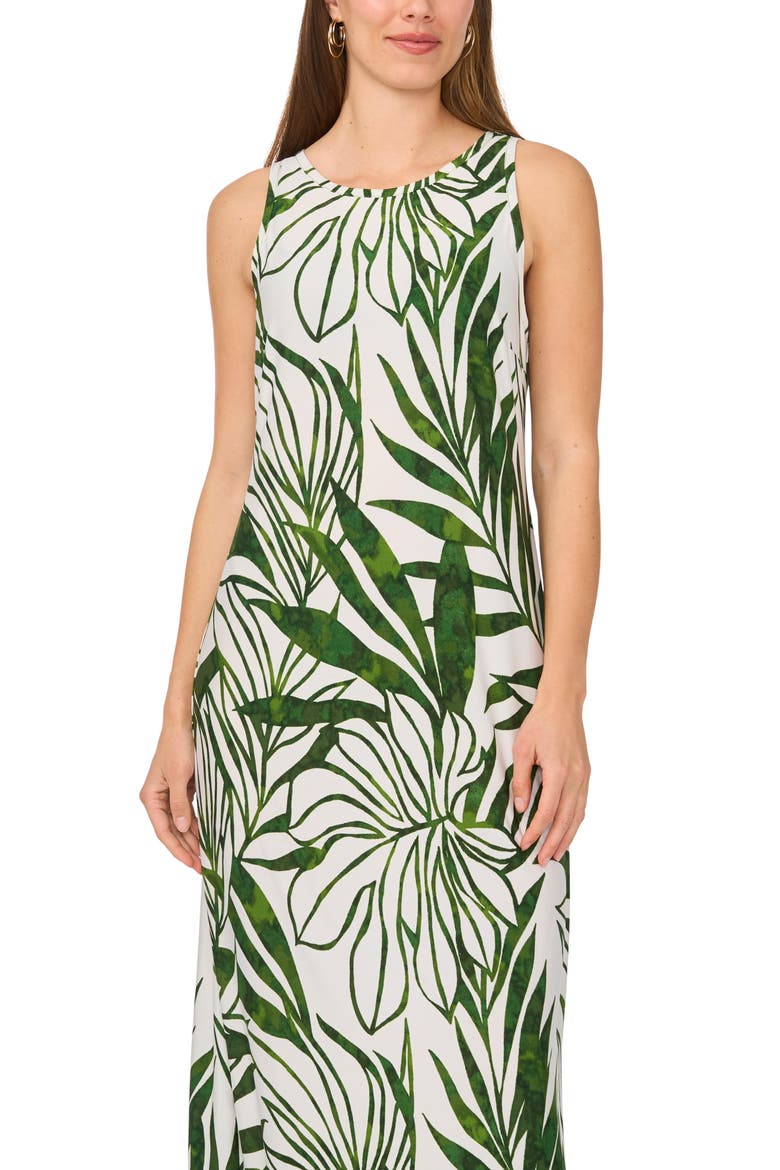 Frond Print Sleeveless Maxi Dress, Alternate, color, NEW IVORY