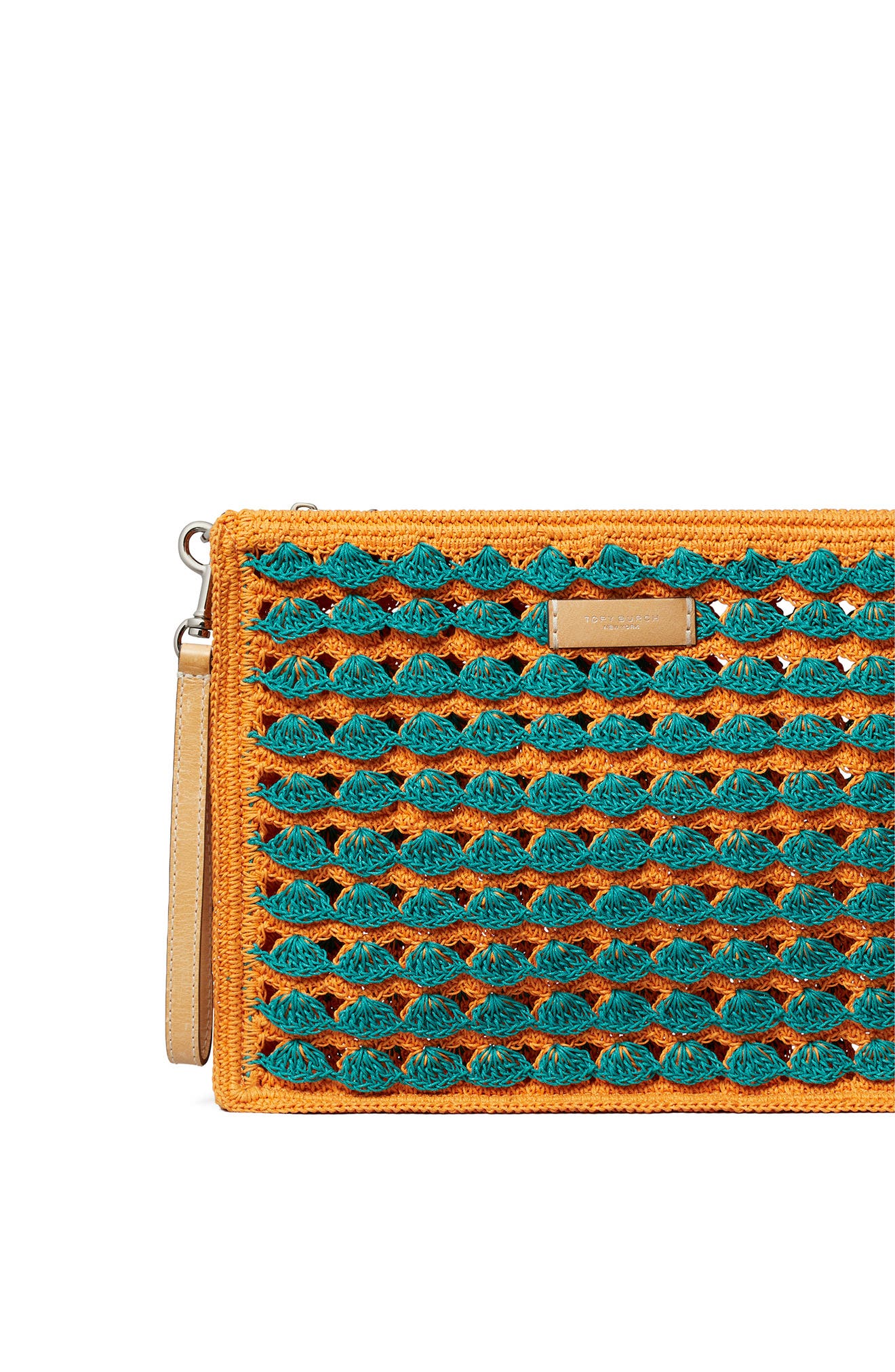 Tory Burch Ella Hand Crochet Wristlet, Alternate, color, 