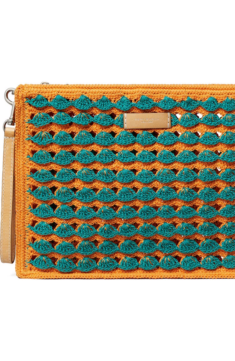 Tory Burch Ella Hand Crochet Wristlet, Alternate, color,