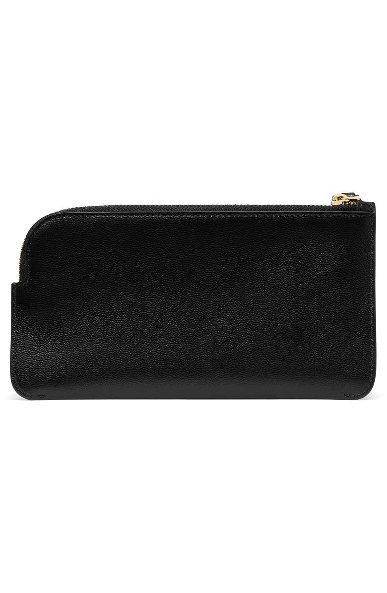 Kate Spade New York small zippy pebble leather wristlet, Alternate, color, Black