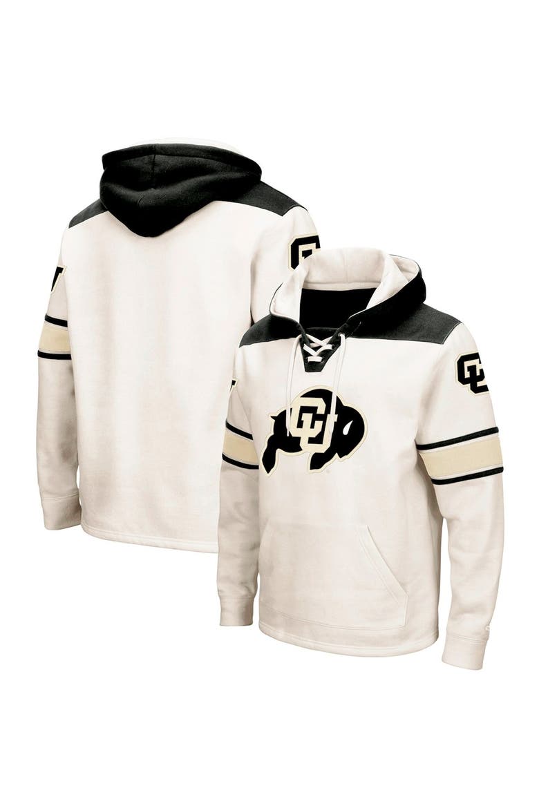 Men's Colosseum Cream Colorado Buffaloes 2.0 Lace-Up Hoodie, Main, color, Cream