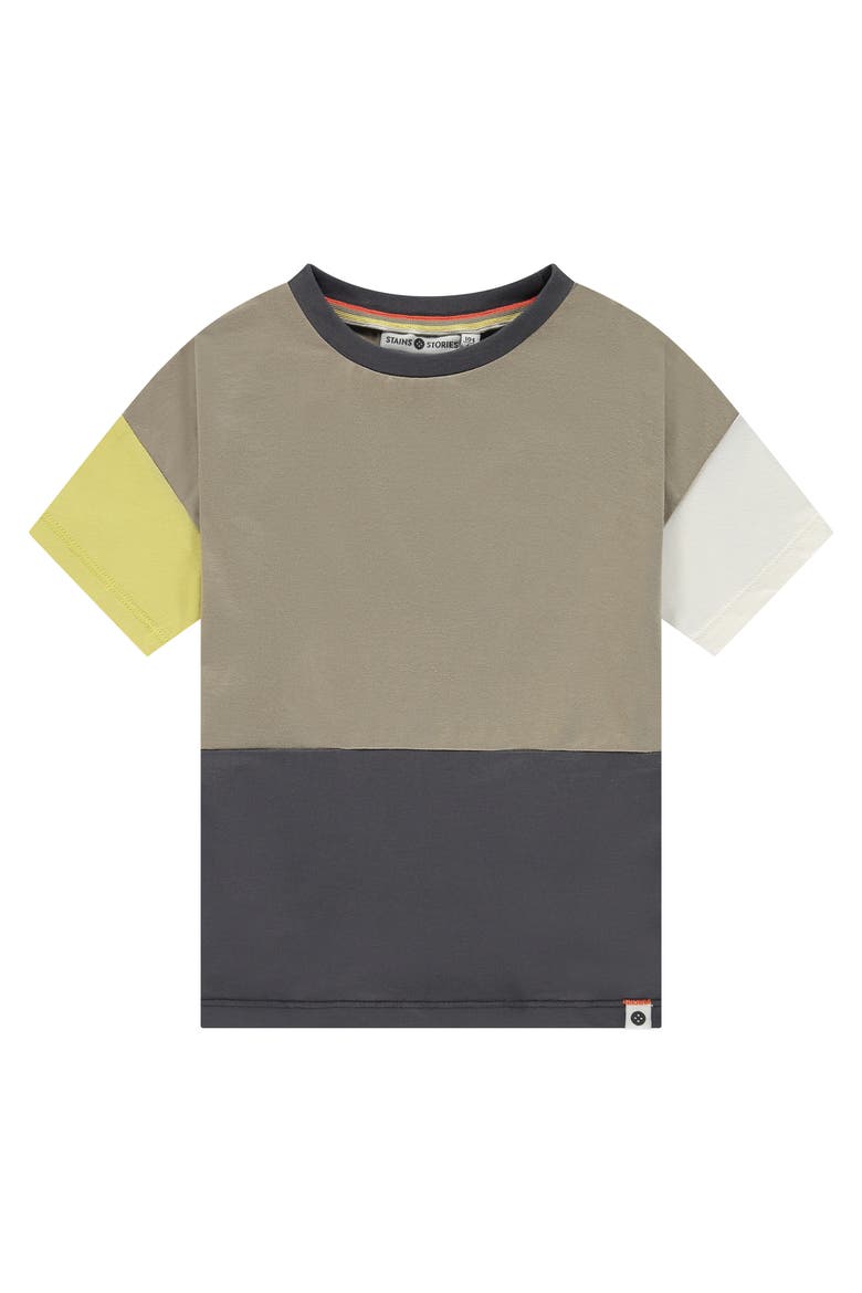 Colorblock Short Sleeve T-Shirt, Main, color, Sand