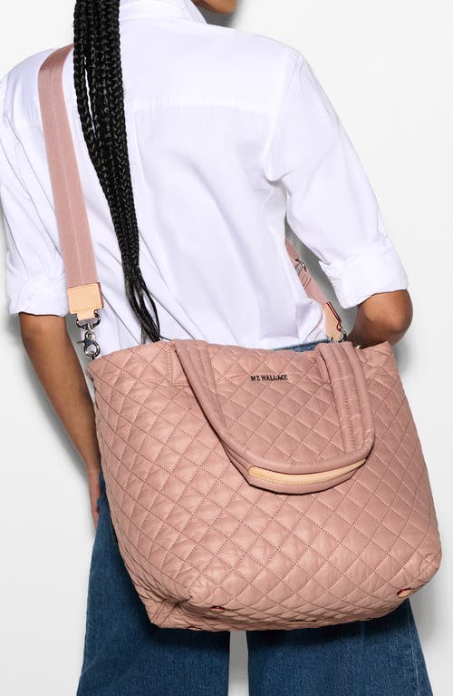Mz Wallace Metro Deluxe Medium Quilted Tote Bag In Dusty Rose