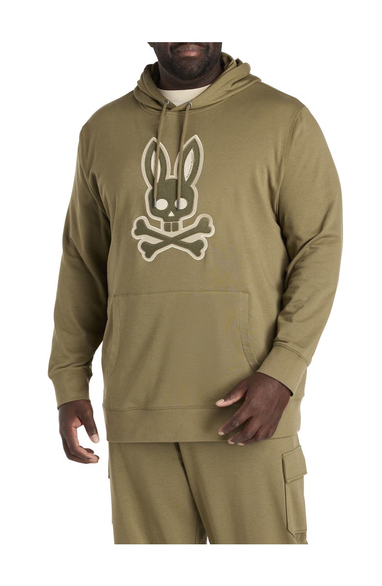 Psycho Bunny Big & Tall Ryder Pullover Hoodie, Main, color, Dusky Green